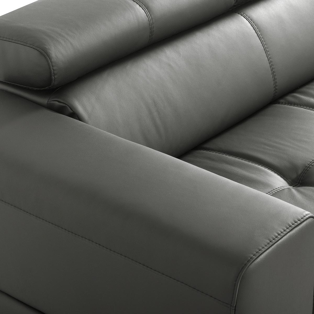 Ecksofa Torino Teilleder Anthrazit 247x173 - Anthrazit/Schwarz, Design, Leder/Textil (247/173cm) - Livetastic