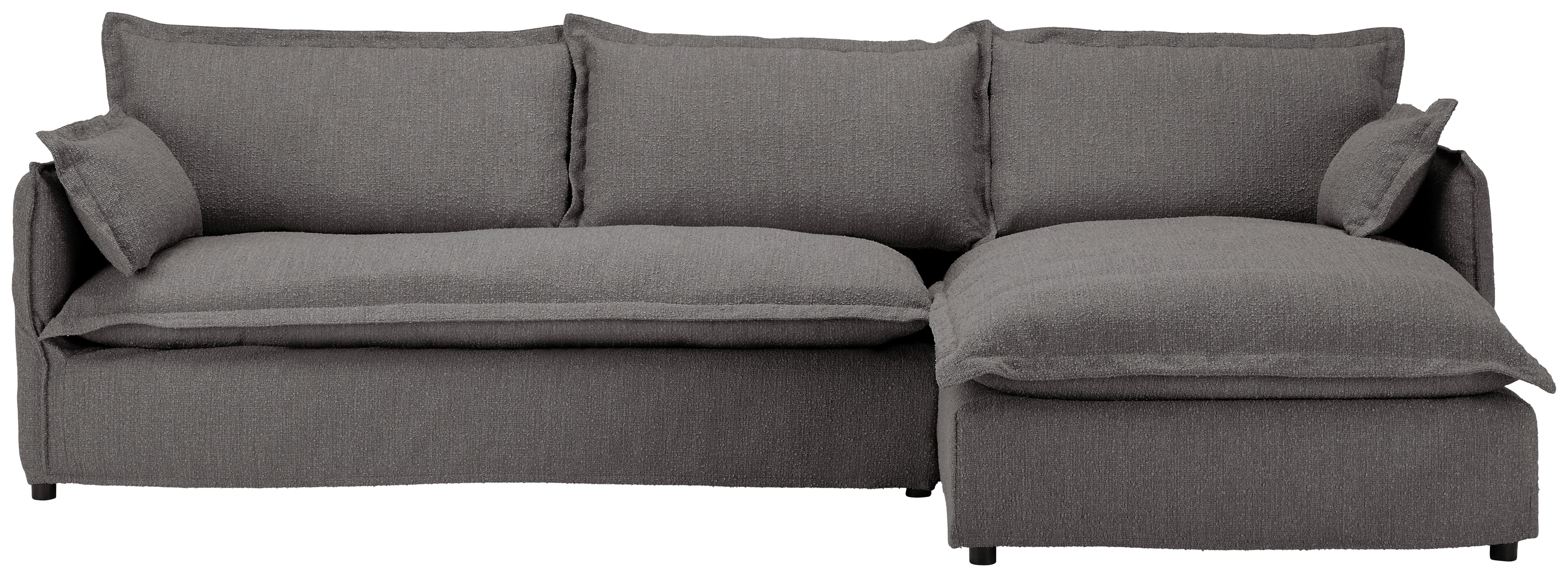 Ecksofa Toscana - Schwarz/Grau, Trend, Textil (295/165cm) - Livetastic
