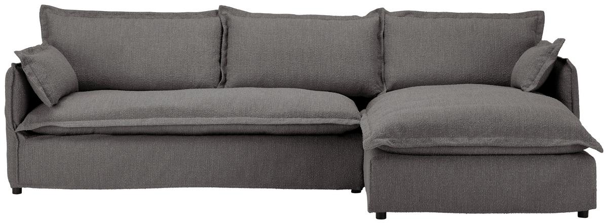 Ecksofa Toscana - Schwarz/Grau, Trend, Textil (295/165cm) - Livetastic