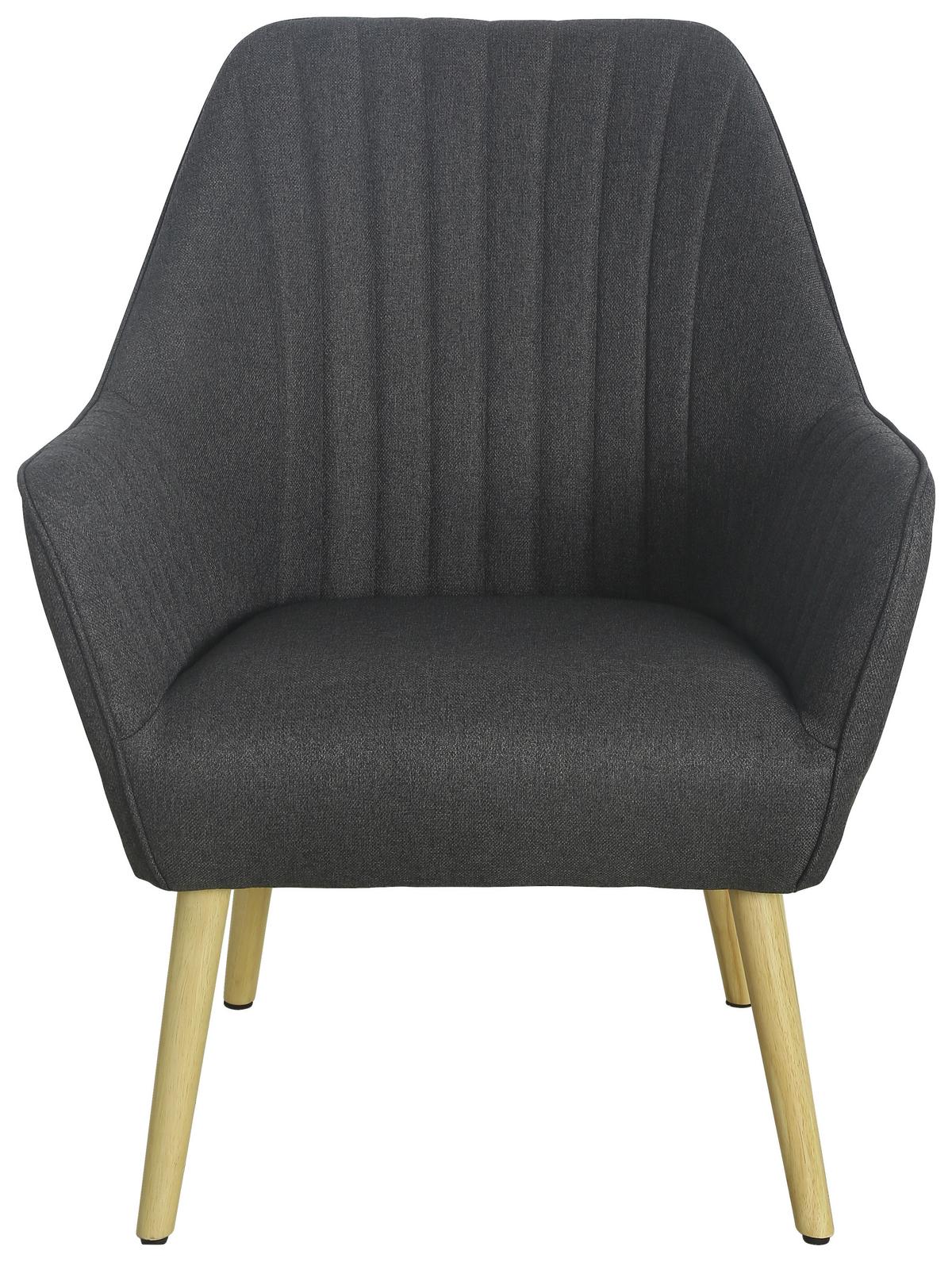 Sessel Juno - Dunkelgrau/Naturfarben, MODERN, Holz/Textil (71/85.5/67cm) - P & B