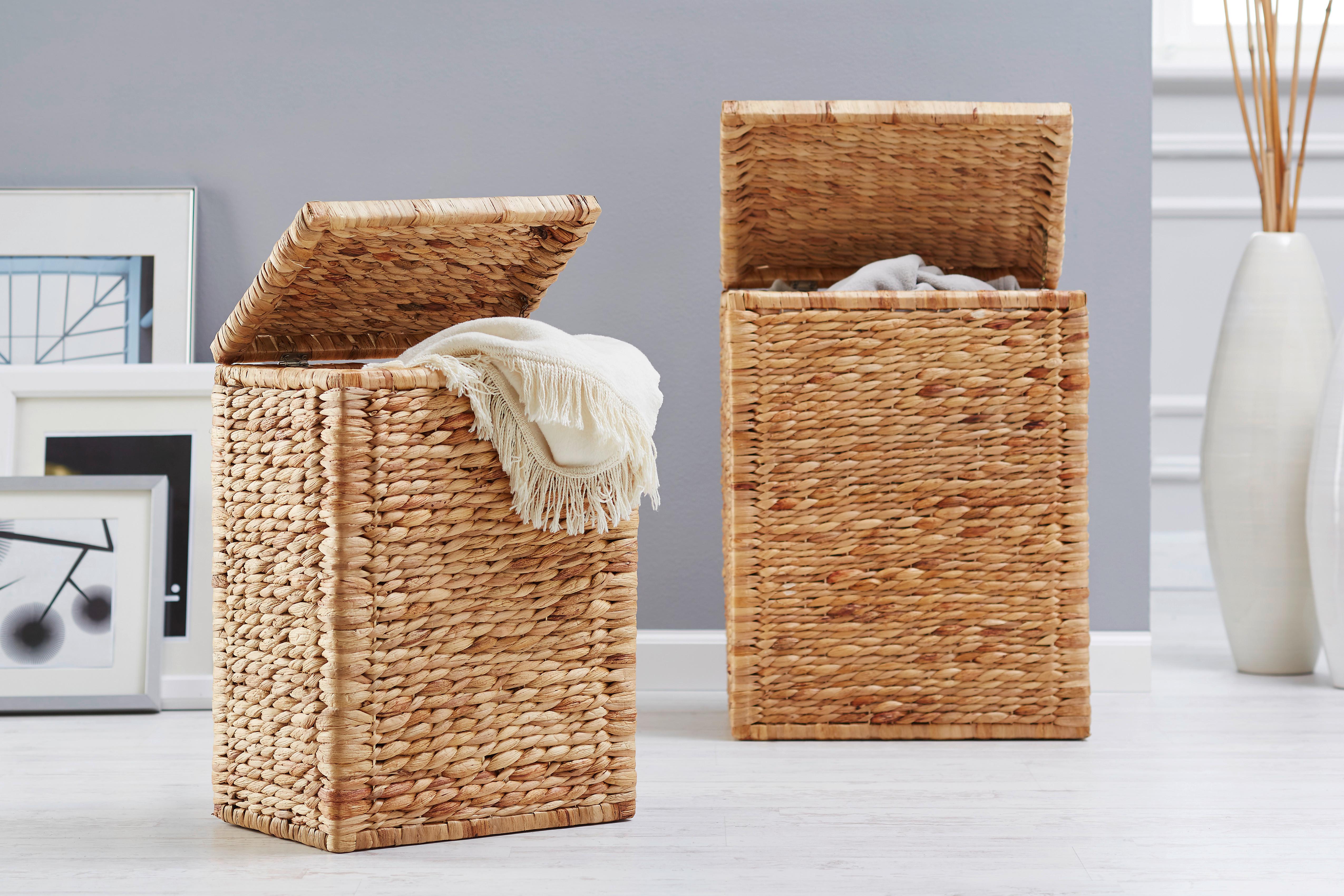 Koš na prádlo Max, 92l - přírodní barvy, Romantický / Rustikální, textil/přírodní materiály (46/59/34cm) - Zandiara