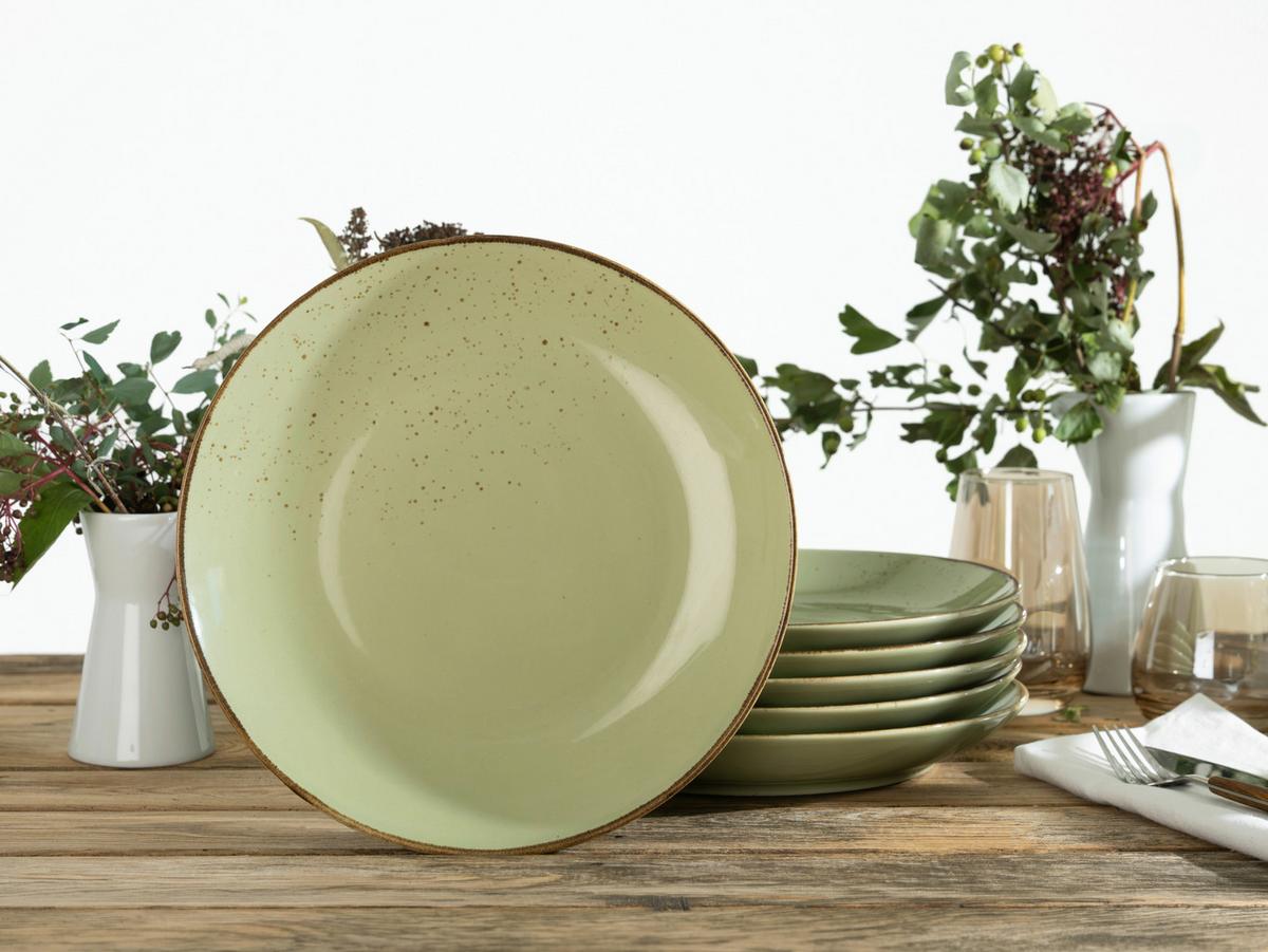 SPEISETELLERSET 22050 NATURE COLLECTION - Grün, Trend, Keramik (27cm) - Creatable