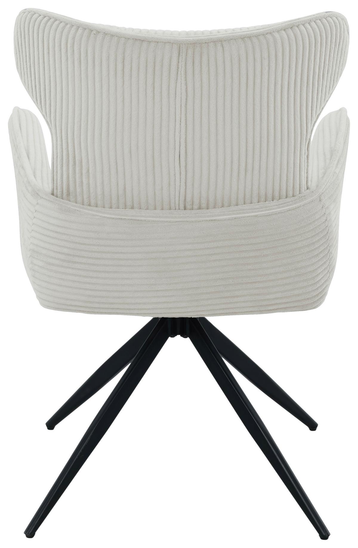 Armlehnstuhl Matilde Beige/Schwarz B: 57 cm - Beige/Schwarz, MODERN, Textil/Metall (57/86/64cm) - Livetastic