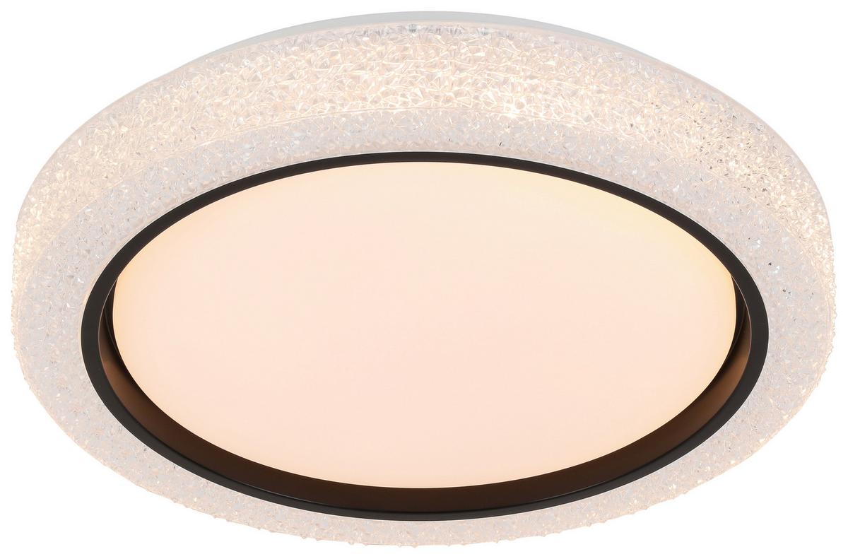 Stropné svietidlo Ozi, P/V: 39/7cm,čierna/biela - priehľadné/čierna, Modern, kov/plast (40/8cm) - Modern Living
