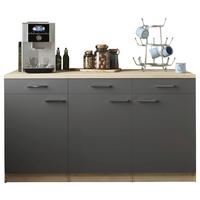 Küchenunterschrank Merle Grau/Eiche Dekor B:150cm - Eichefarben/Grau, Basics, Holzwerkstoff (150/85/60cm) - Respekta