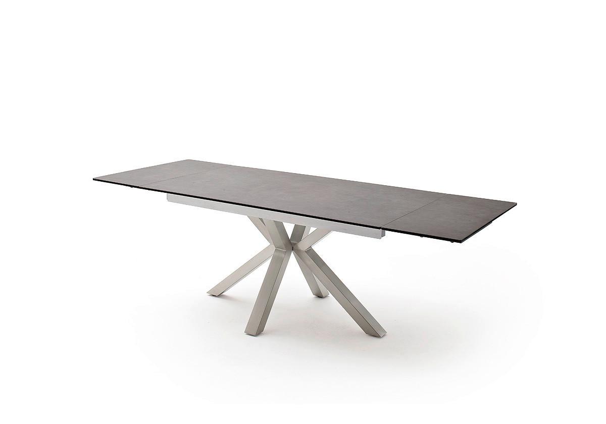 Ausziehtisch Nagano 160 Az 160-240x76x90 Cm Anthrazit - Edelstahlfarben/Anthrazit, Trend, Keramik/Metall (160-240/76/90cm)