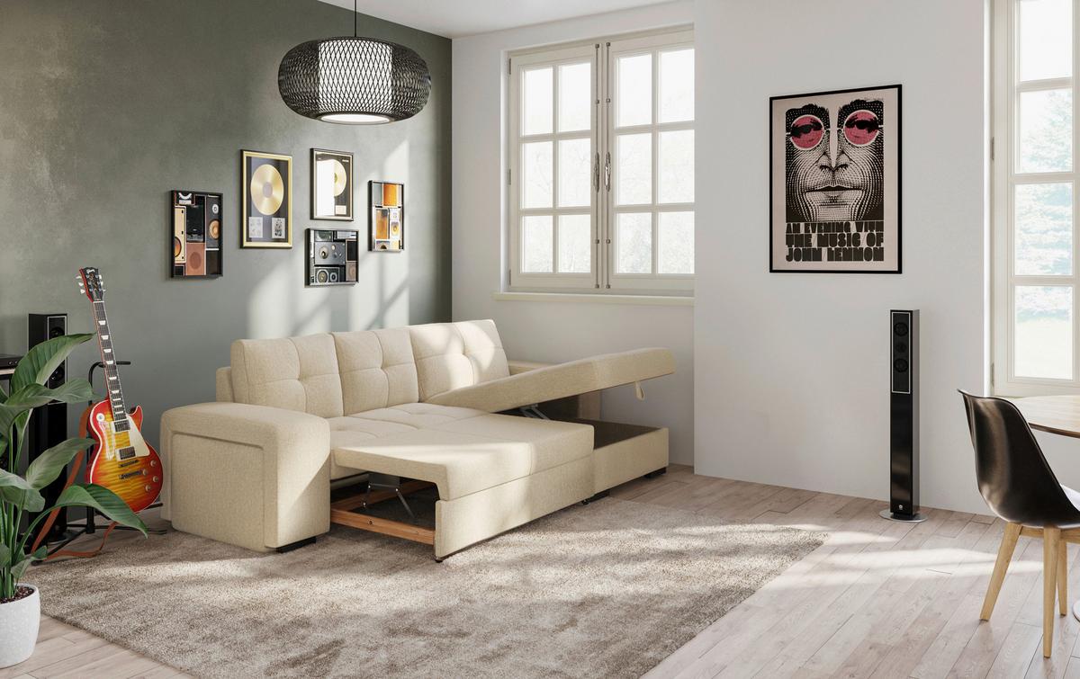 Sarokkanapé Mattina - Modern, textil (268/156cm)