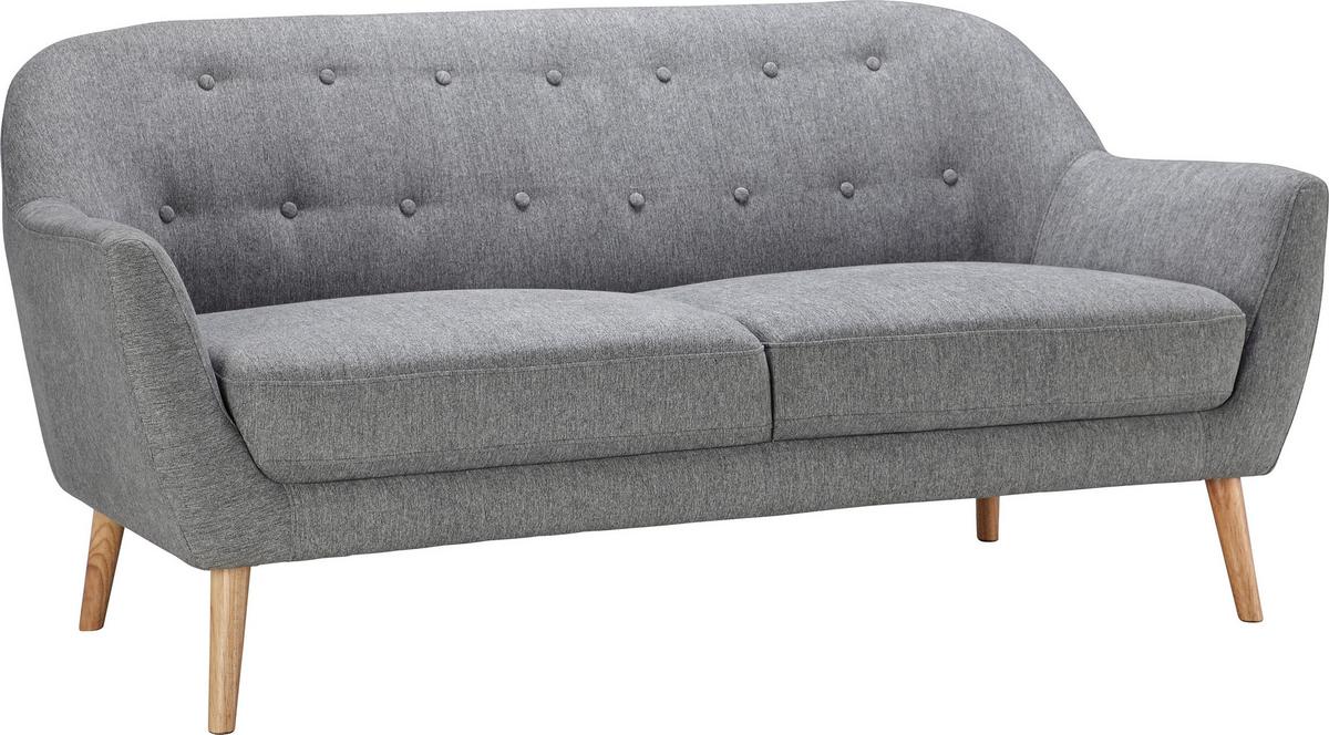 Dvoumístná pohovka Anela, šedá - šedá/přírodní barvy, Moderní, dřevo/textil (168/79/84cm) - Bessagi Home