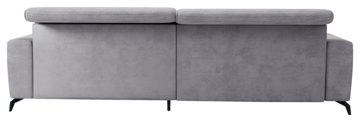 Ecksofa Bolero hellgrau m. Kopfteilverstellung 290x178 cm - Hellgrau/Schwarz, KONVENTIONELL, Textil (290/178cm) - Sit & More