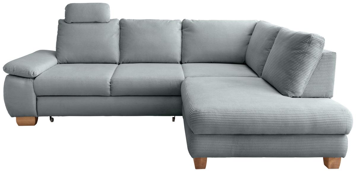 Eckschlafsofa Positano Hellblau S: 261x206 Cm - Wildeiche/Hellblau, MODERN, Textil (261/206cm) - Livetastic