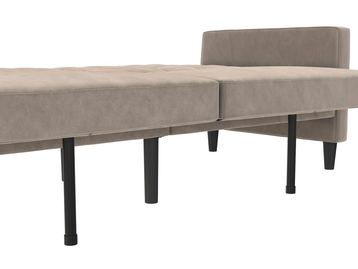 Schlafsofa Palermo Taupe, mit Schlaffunktion - Taupe/Schwarz, Basics, Textil (207/86/86cm) - Livetastic