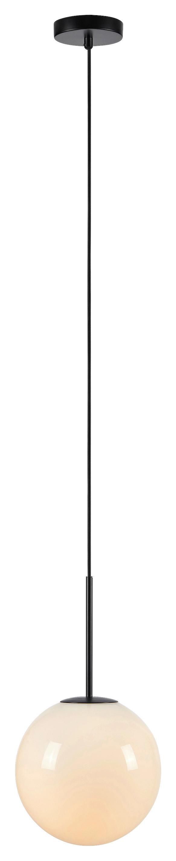 Hängeleuchte Dione Pendant 1l White/black - Weiß, Basics, Glas/Metall (25/47/25cm) - Markslöjd