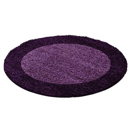 Hochflor Teppich Lila Life Rund Ø 200 cm - Lila, KONVENTIONELL, Textil (200cm) - Novel
