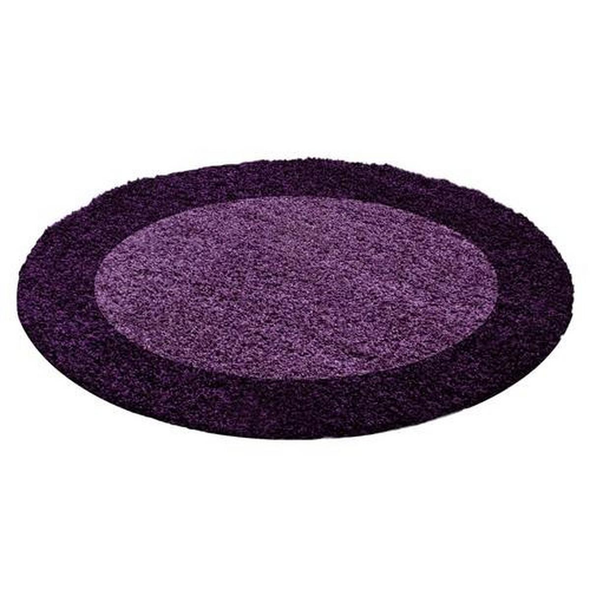 Hochflor Teppich Lila Life Rund Ø 200 cm - Lila, KONVENTIONELL, Textil (200cm) - Novel