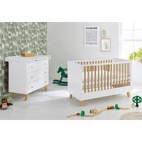 Babyzimmer 093420b Pan - Eichefarben/Weiß, Design, Holzwerkstoff - Pinolino