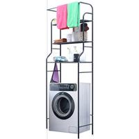 Waschmaschinenregal Anton - Schwarz, Trend, Metall (65/162/25cm) - Homezone