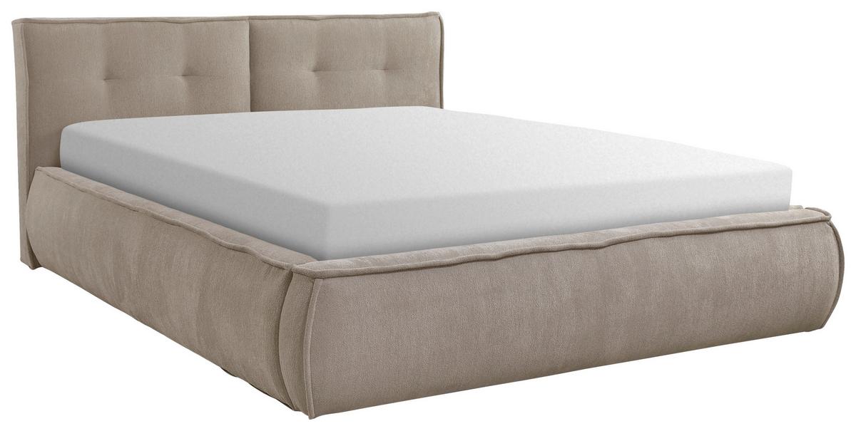 Polsterbett Mit Lattenrost 160x200 Cm Lacjo Hellbraun - Hellbraun/Beige, LIFESTYLE, Holz/Holzwerkstoff (160/200cm) - Livetastic