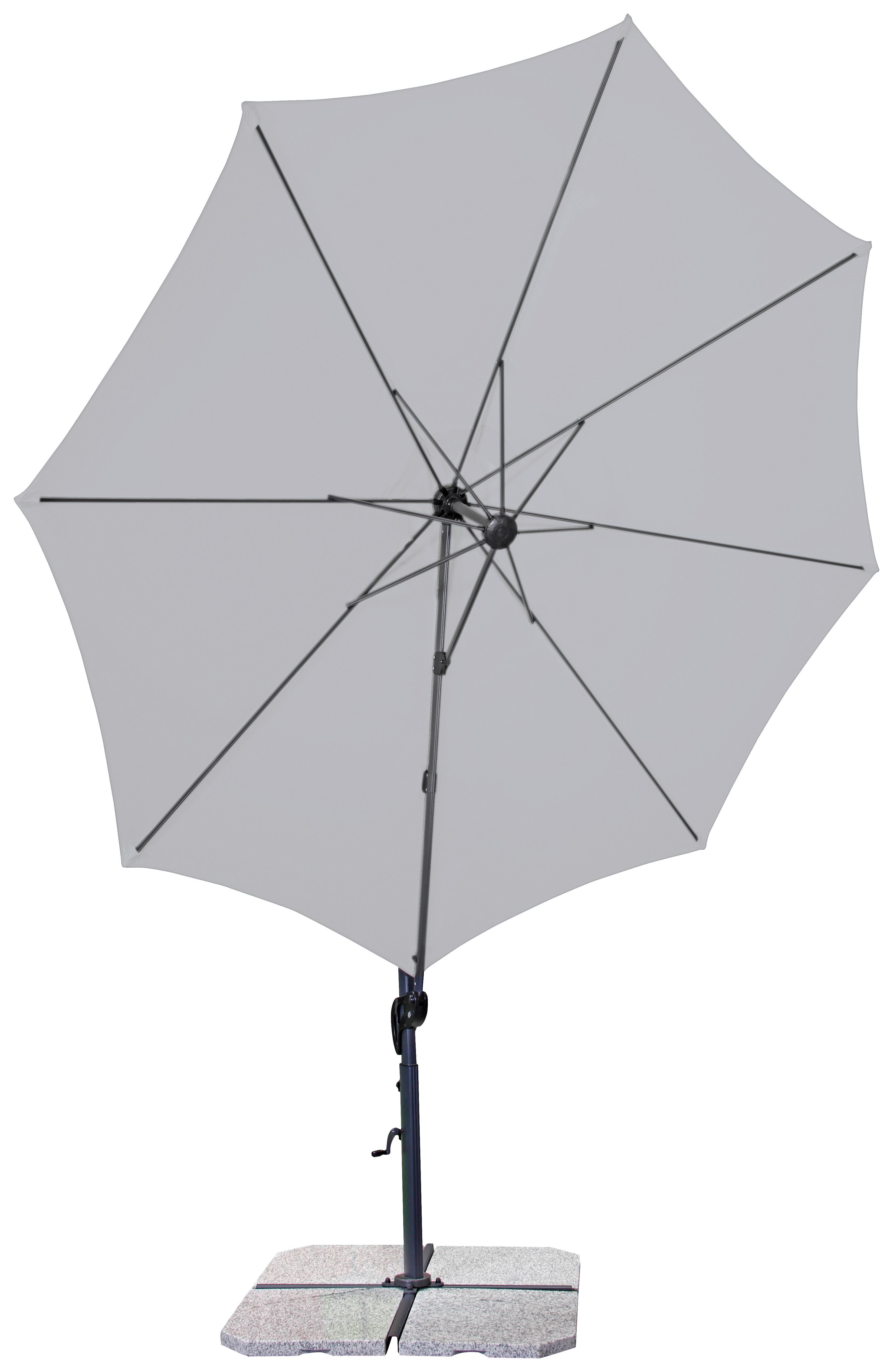 Ampelschirm Ravenna D 293cm H 244cm mit Schirmständer Grau - Anthrazit/Hellgrau, Basics, Textil/Metall (293/244cm) - Doppler