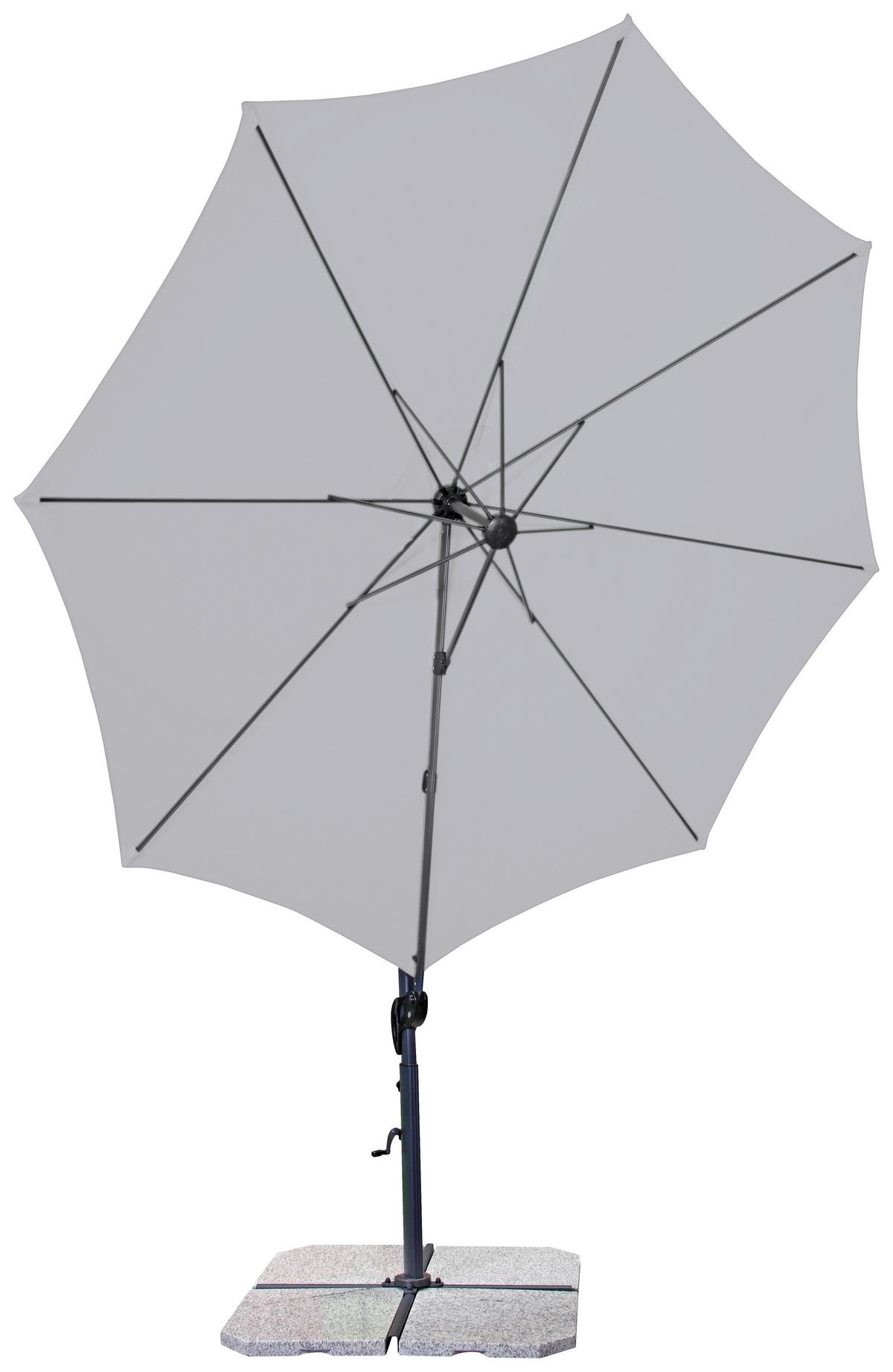 Ampelschirm Ravenna D 293cm H 244cm mit Schirmständer Grau - Anthrazit/Hellgrau, Basics, Textil/Metall (293/244cm) - Doppler