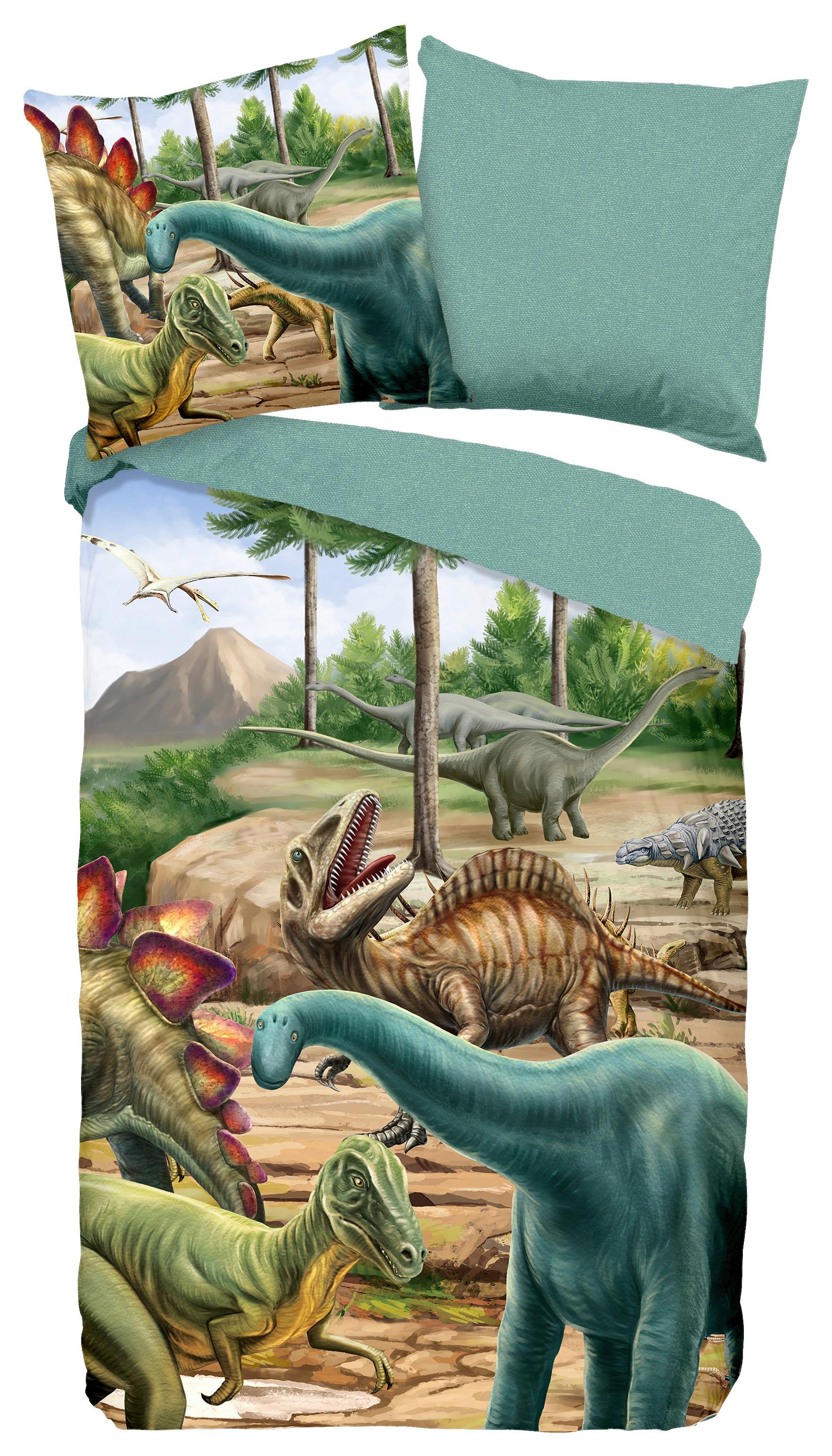 Jugendbettwäsche Prehistory Multicolor 135x200 cm - Multicolor, Design, Textil (135/200cm)
