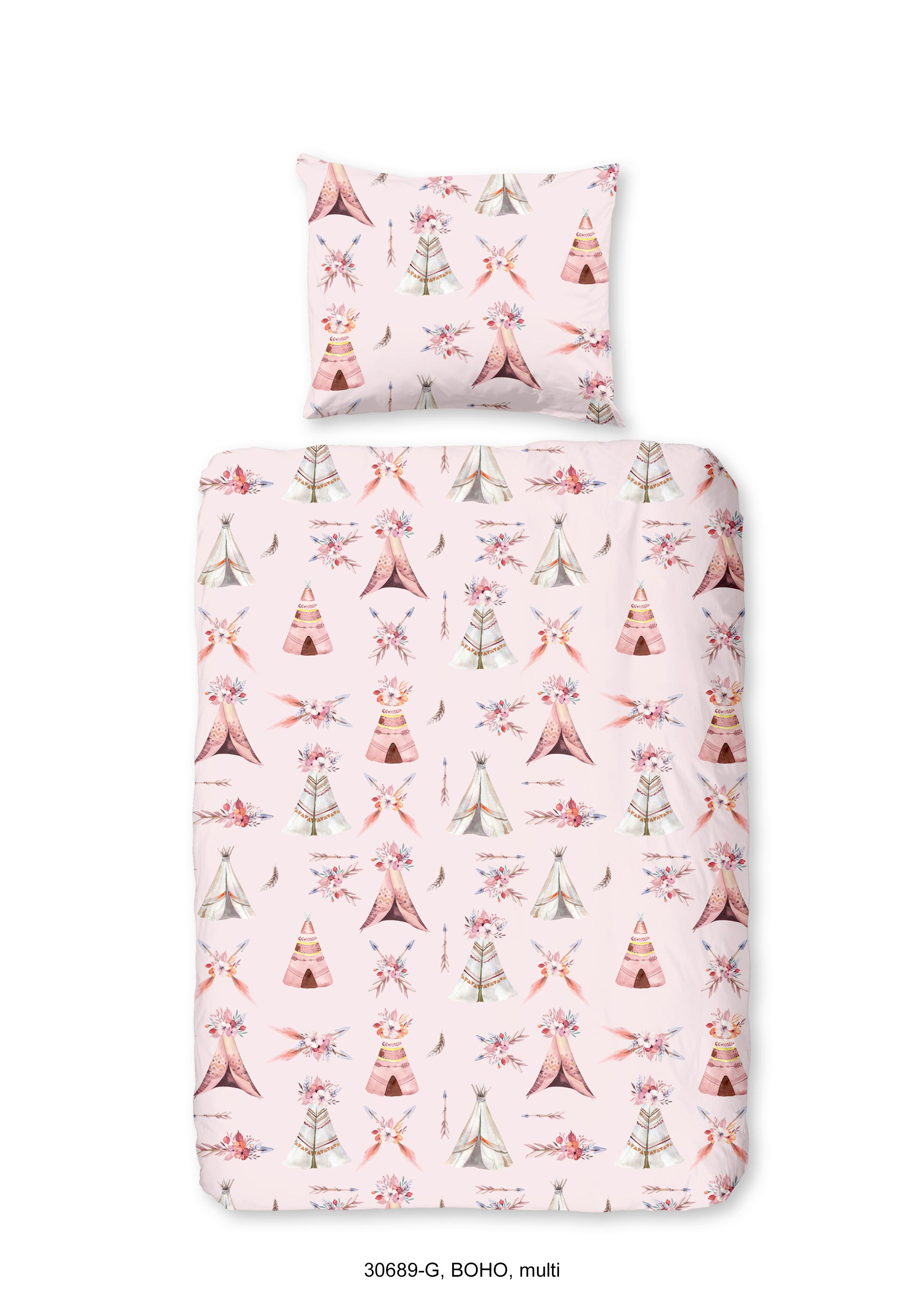 Kinderbettwäsche Boho Rosa 120x150 Cm - Rosa, Trend, Textil (120/150cm)