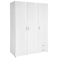Drehtürenschrank+ Schubladen B: 121 cm Base 3, Weiß - Eichefarben/Weiß, Design, Holzwerkstoff (121/177/52cm) - Carryhome