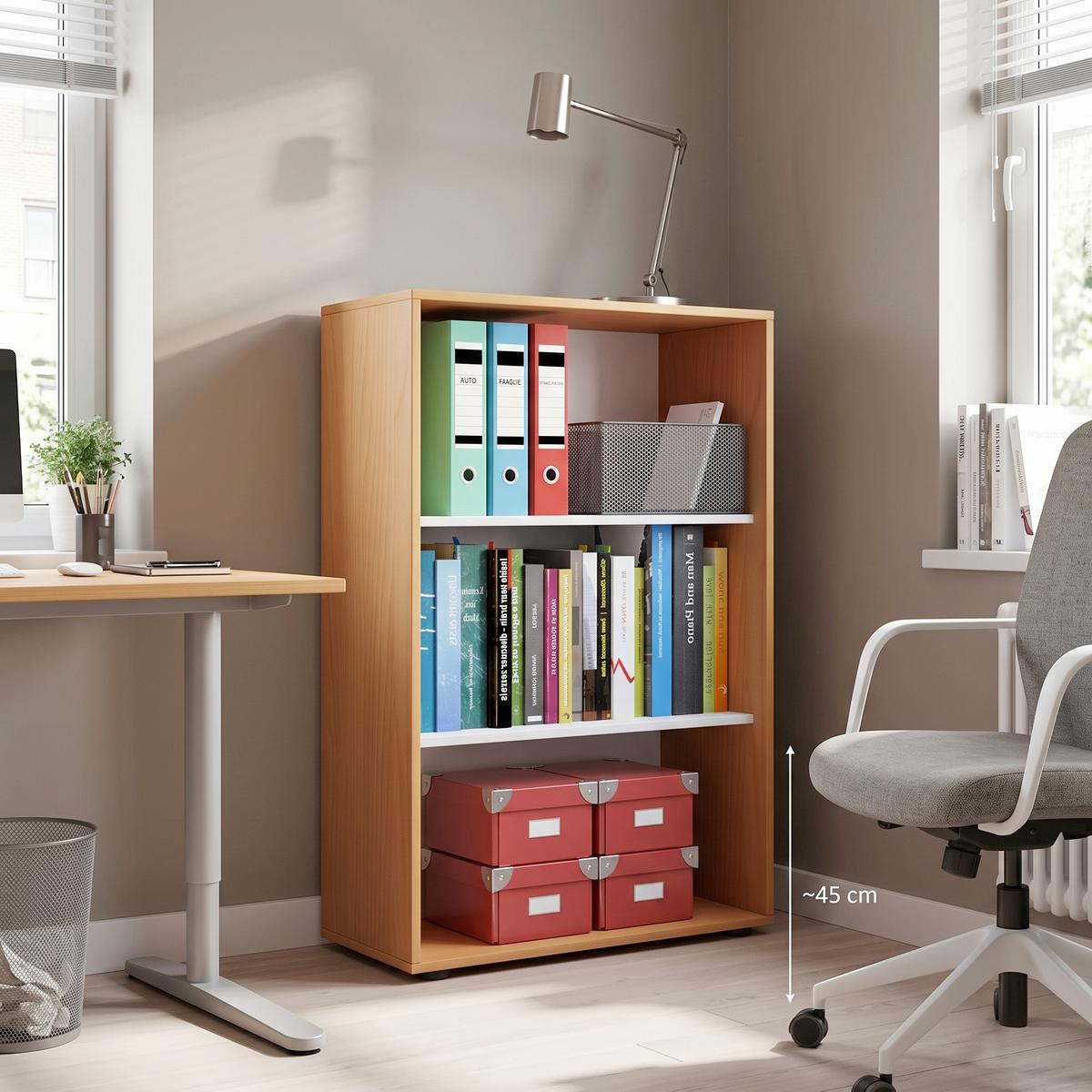 REGÁL NA DOKUMENTY LONA XL - černá/barvy buku, Basics, kompozitní dřevo/plast (70/105/37cm) - P & B