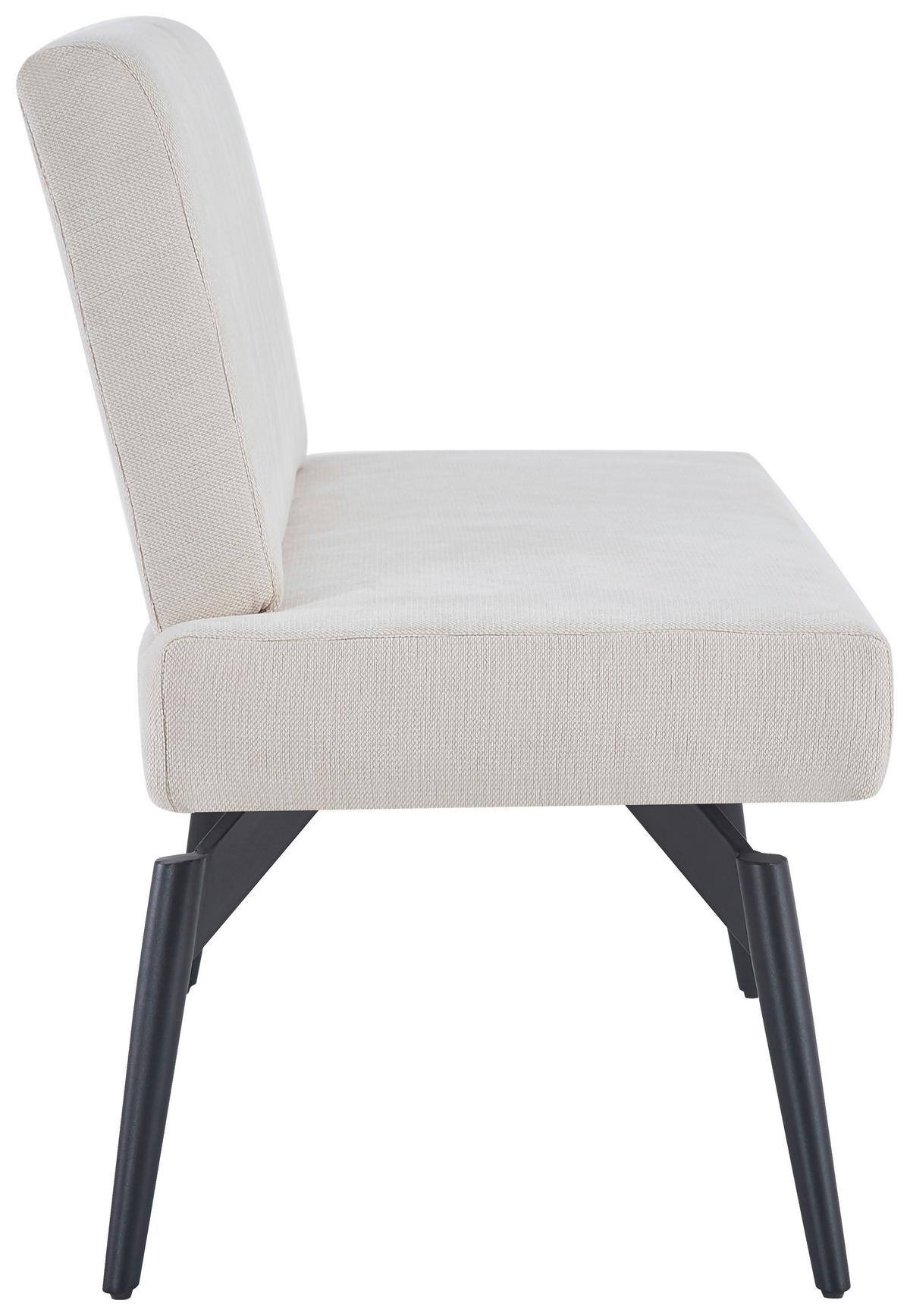 Sitzbank Tinos Mit Lehne Beige, B: 140 Cm - Beige/Schwarz, KONVENTIONELL, Textil/Metall (140/88/62cm) - MID.YOU