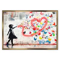 Bild Neon Gold Girl Heart - Multicolor/Schwarz, Basics, Holzwerkstoff/Kunststoff (70/100/3,5cm)