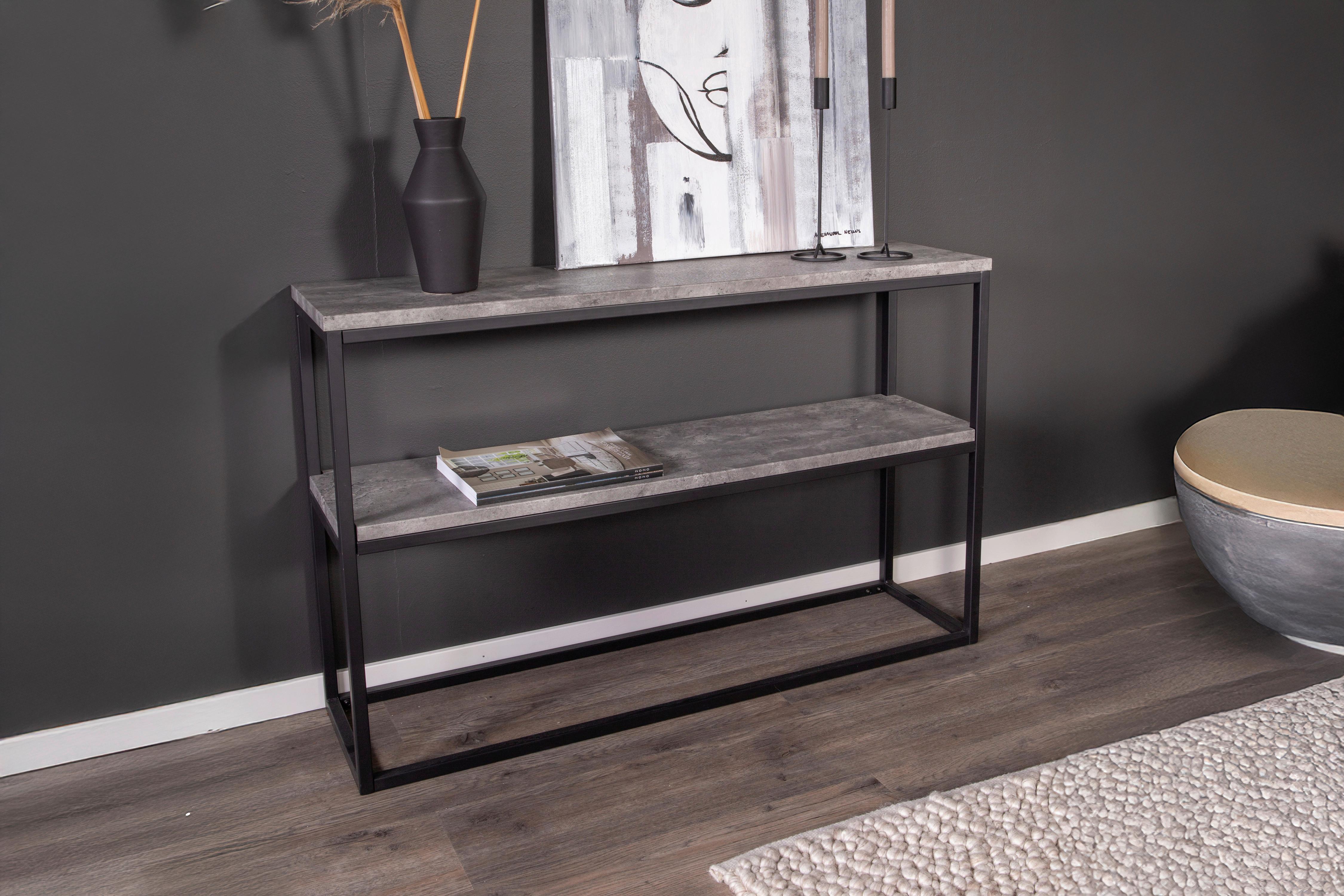 Beistelltisch Rise Dunkelgrau/Schwarz B: 30 cm - Dunkelgrau/Schwarz, Design, Holzwerkstoff/Metall (110/30/70cm) - Livetastic