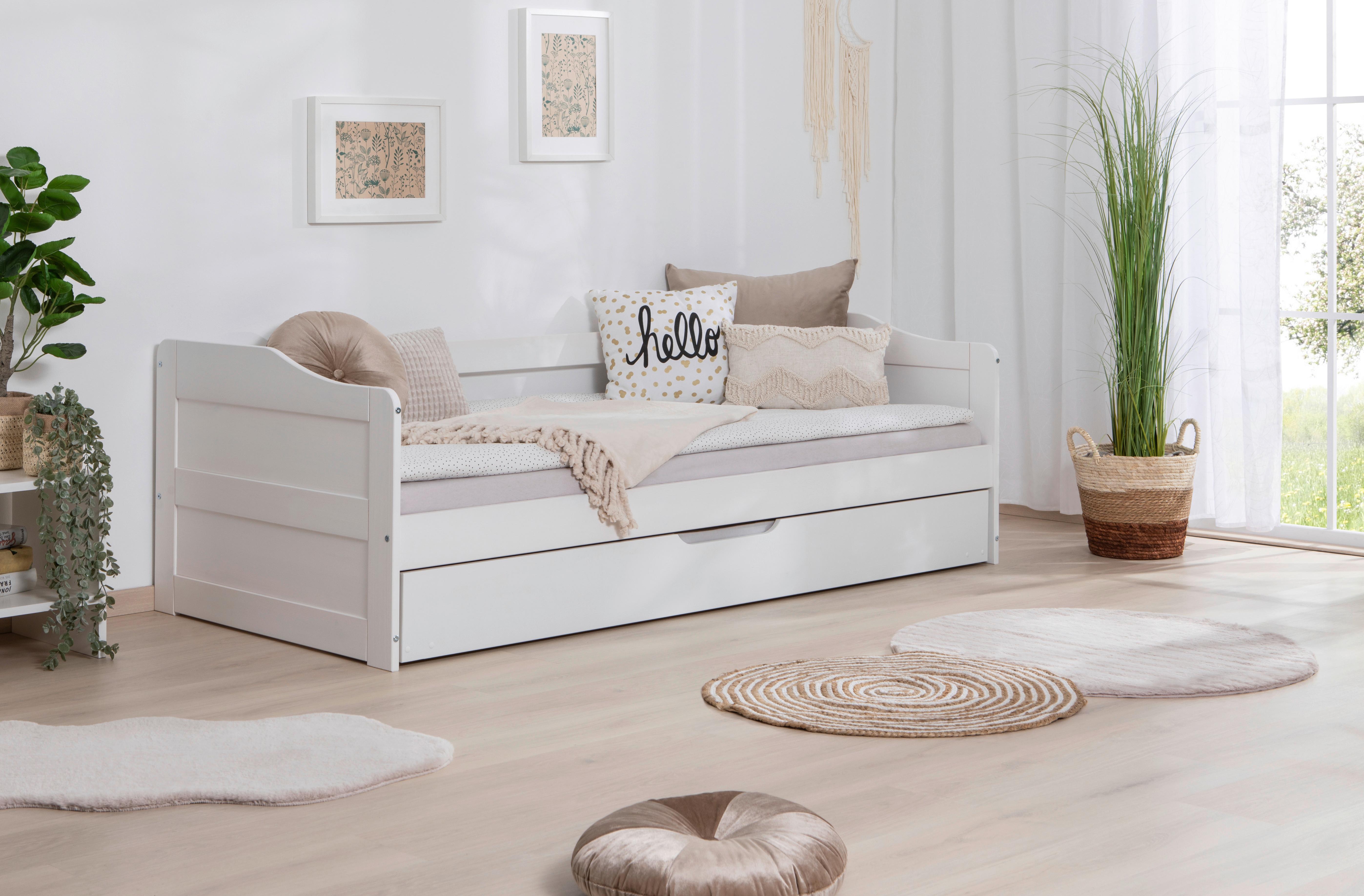 Rozťahovacia posteľ biela MELINDA 90x200 cm - biela, Natur, drevo/plast (90/200cm) - MID.YOU