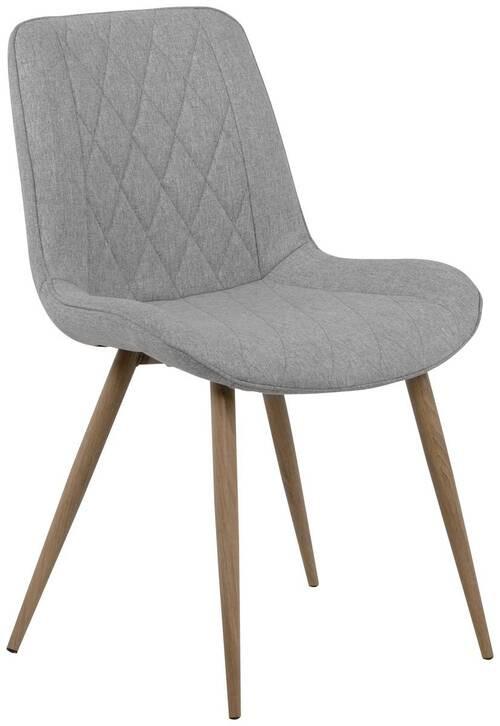 Stuhl Bella 70a Hellgrau B: 53 cm - Eichefarben/Hellgrau, KONVENTIONELL, Textil/Metall (53/84,5/58cm) - MID.YOU
