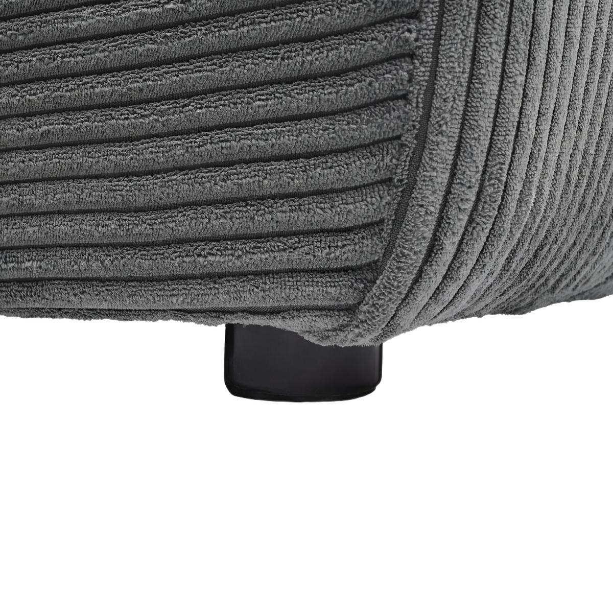 Rohová sedačka DAVE, obojstranná,tmavosivý menč. - tmavosivá, Modern, textil (227/146cm) - Based