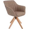 Armlehnstuhl Belluno Greige Mit Drehbarerer Sitzfläche - Greige/Eichefarben, MODERN, Holz/Textil (60/88/57,5cm) - MID.YOU