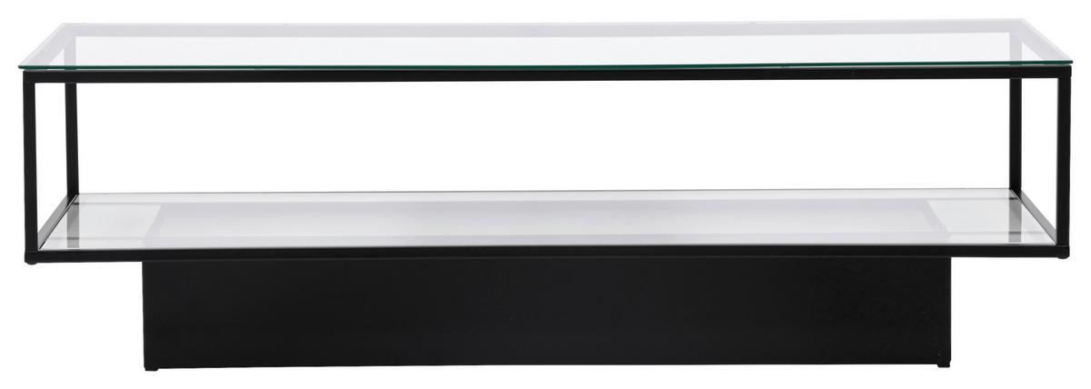Couchtisch Maglehem - Schwarz, Design, Glas/Metall (130/60/37,5cm) - Livetastic