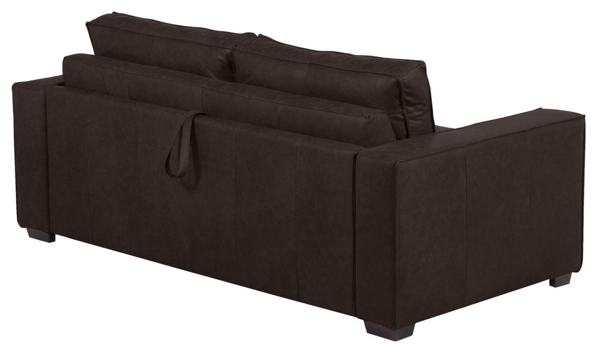 Schlafsofa Texas Dunkelbraun Anilinleder, B: 203 Cm - Dunkelbraun, Design, Leder (203/85/99cm) - MID.YOU