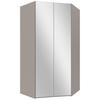 Eckkleiderschrank New York Grau/Sahara B: 120 cm - Grau/Sahara, MODERN, Glas/Holzwerkstoff (120/236/120cm) - MID.YOU
