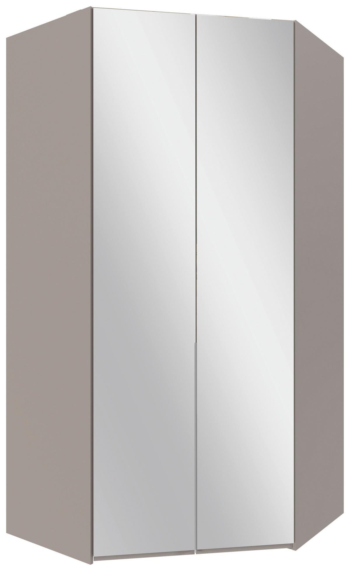 Eckkleiderschrank New York Grau/Sahara B: 120 cm - Grau/Sahara, MODERN, Glas/Holzwerkstoff (120/236/120cm) - MID.YOU