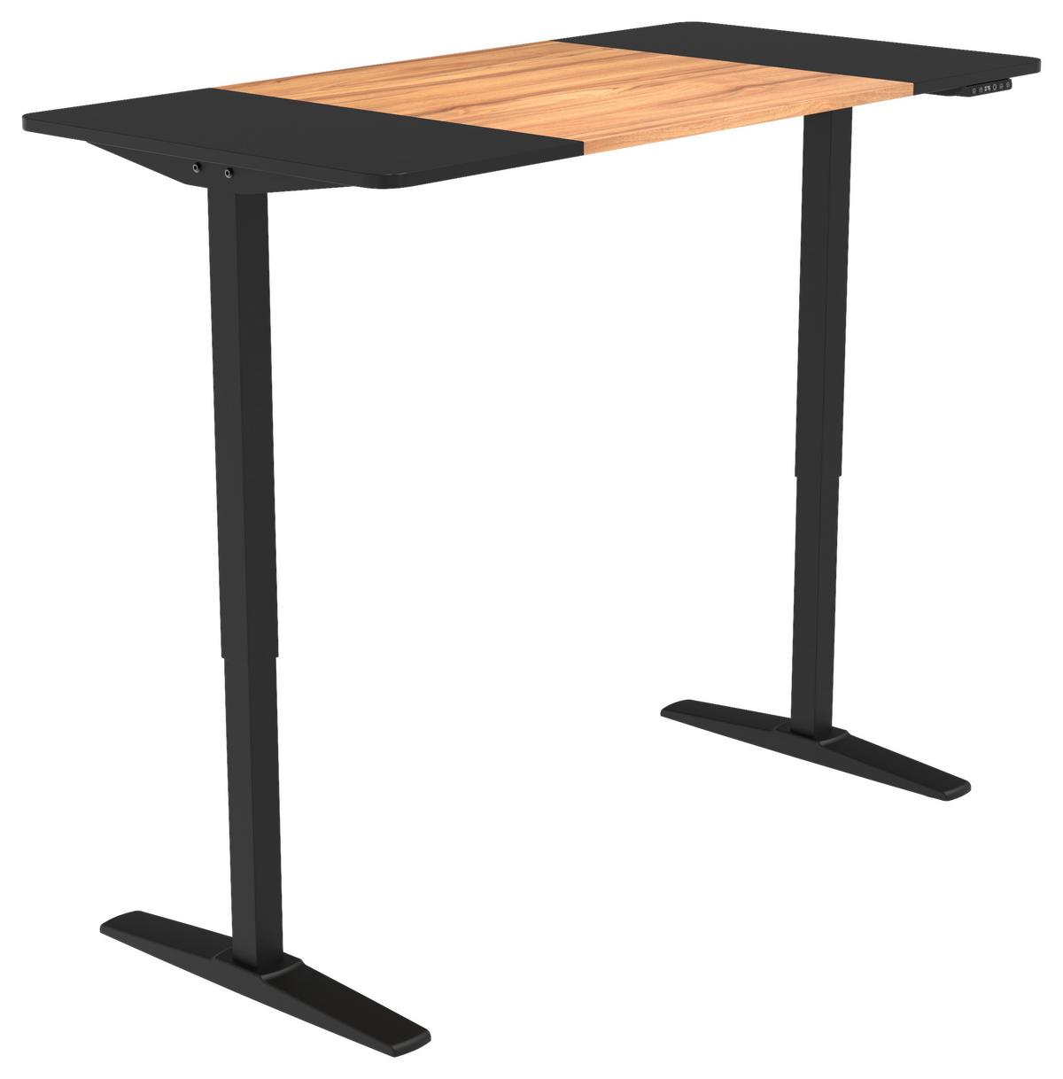 Íróasztal Milan - natúr színű/fekete, Modern, faalapú anyag/fém (140/71-116/70cm)