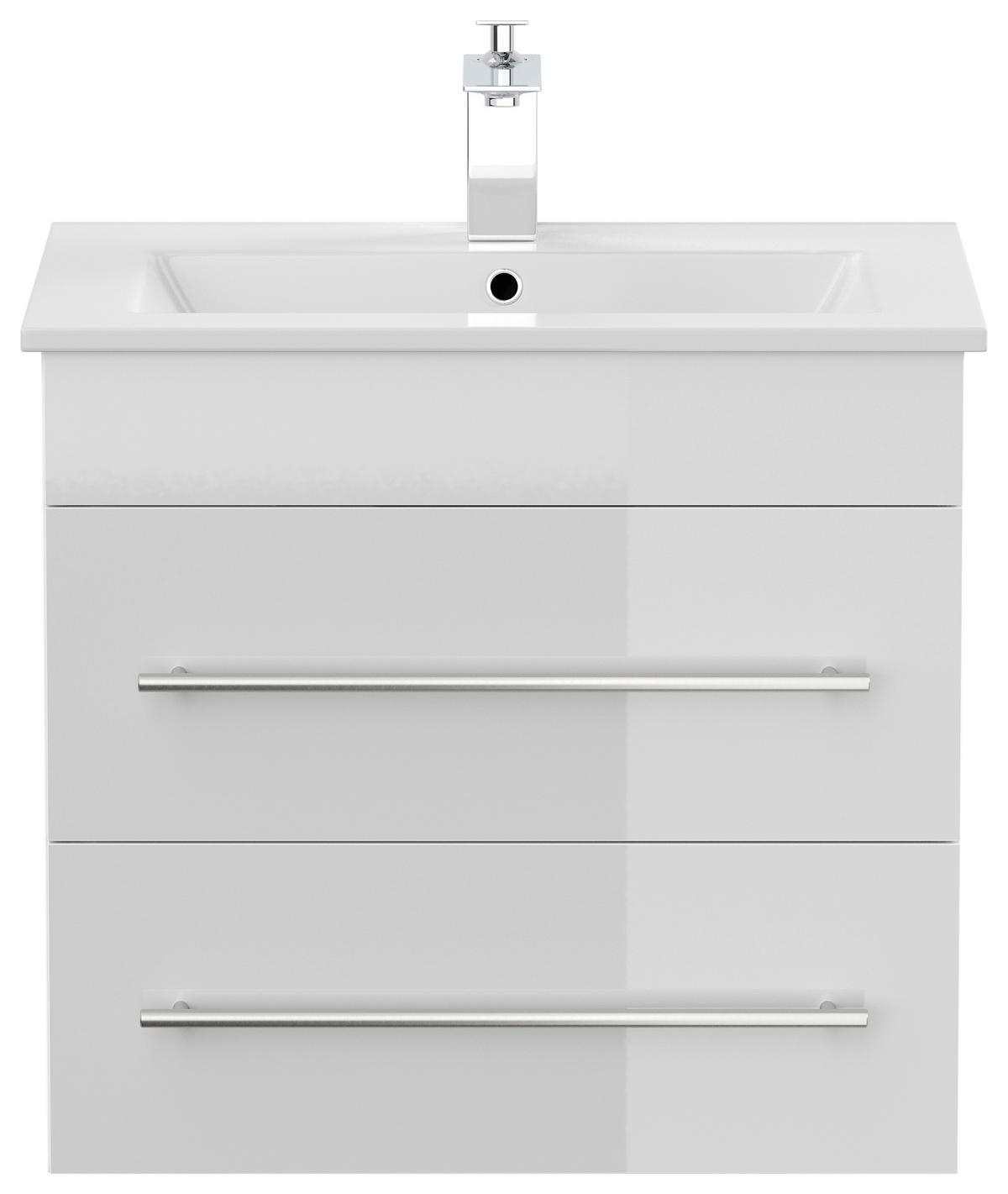 WASCHTISCHKOMBI Apollo, Weiß HG B: 61,5 - Weiß Hochglanz/Weiß, Basics, Keramik/Holzwerkstoff (61,5cm) - MID.YOU