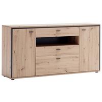 Sideboard 183 cm Buenos Aires Anthrazit/Eichefarben - Eichefarben/Anthrazit, Design, Holzwerkstoff (183/92/45cm) - MID.YOU