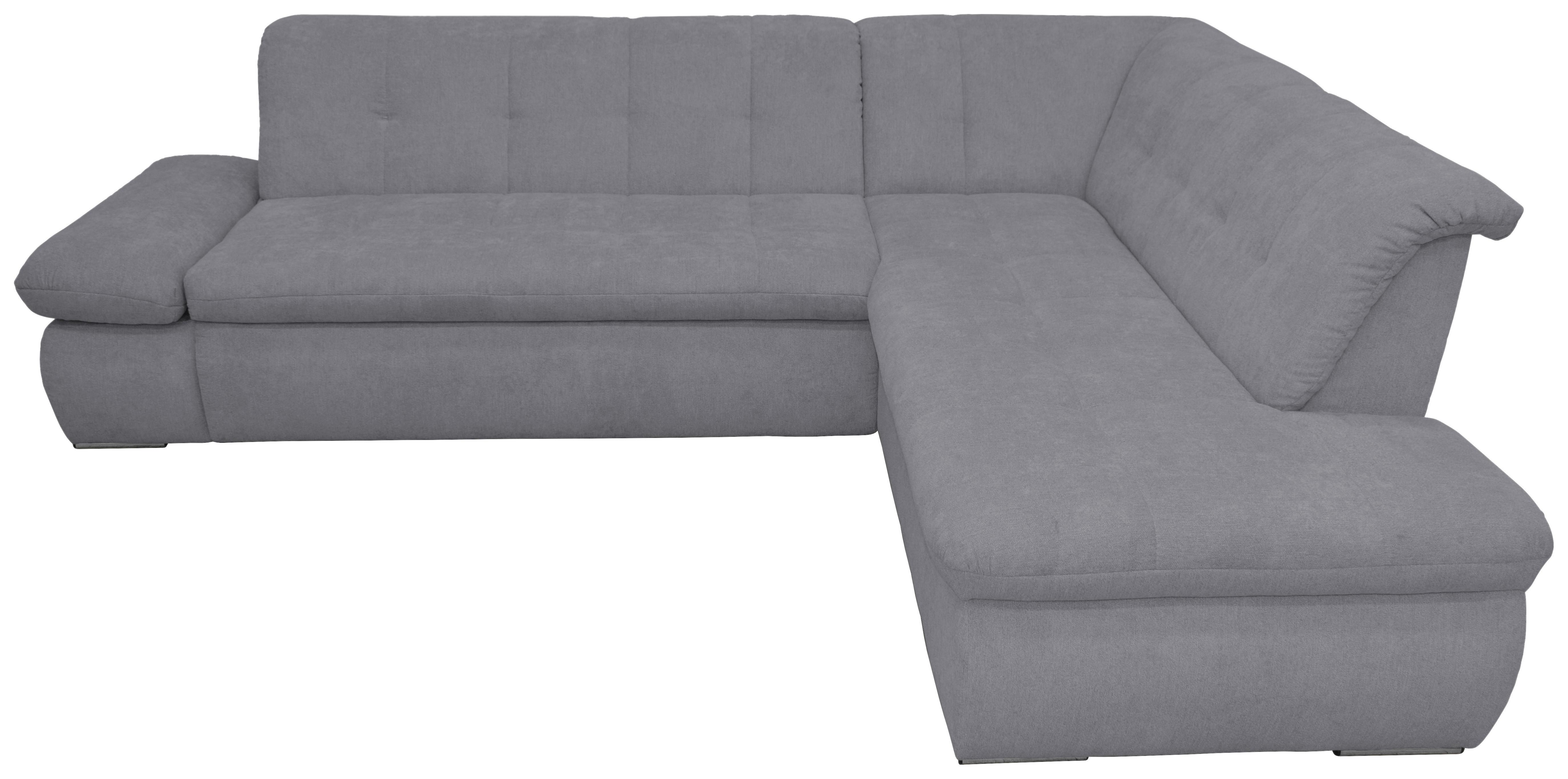 Ecksofa Mit Schlaffunktion Moric Dunkelgrau Mikrofaser - Chromfarben/Dunkelgrau, KONVENTIONELL, Textil (273/216cm) - MID.YOU