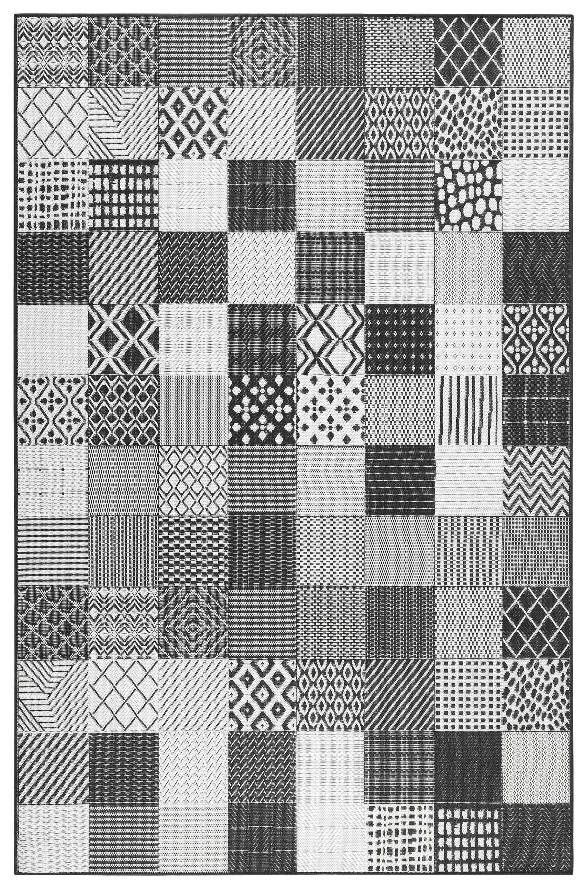 Outdoorteppich Chester - Schwarz/Weiß, KONVENTIONELL, Textil (133/200cm) - Esprit