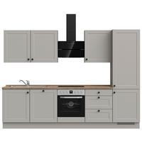 Kuchyňská linka 300 cm, kamenná sivá supermatná - šedá/černá, Moderní, kov/kompozitní dřevo (300cm) - Nobilia