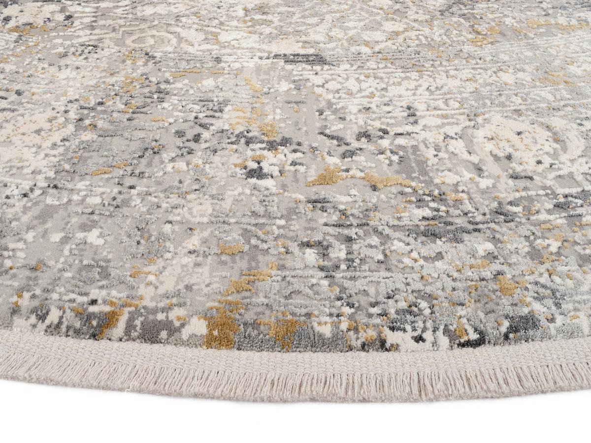 Webteppich Avignon Multicolor Rund Ø 160 cm - Dunkelgrau/Hellgrau, Design, Textil (160cm) - Dieter Knoll