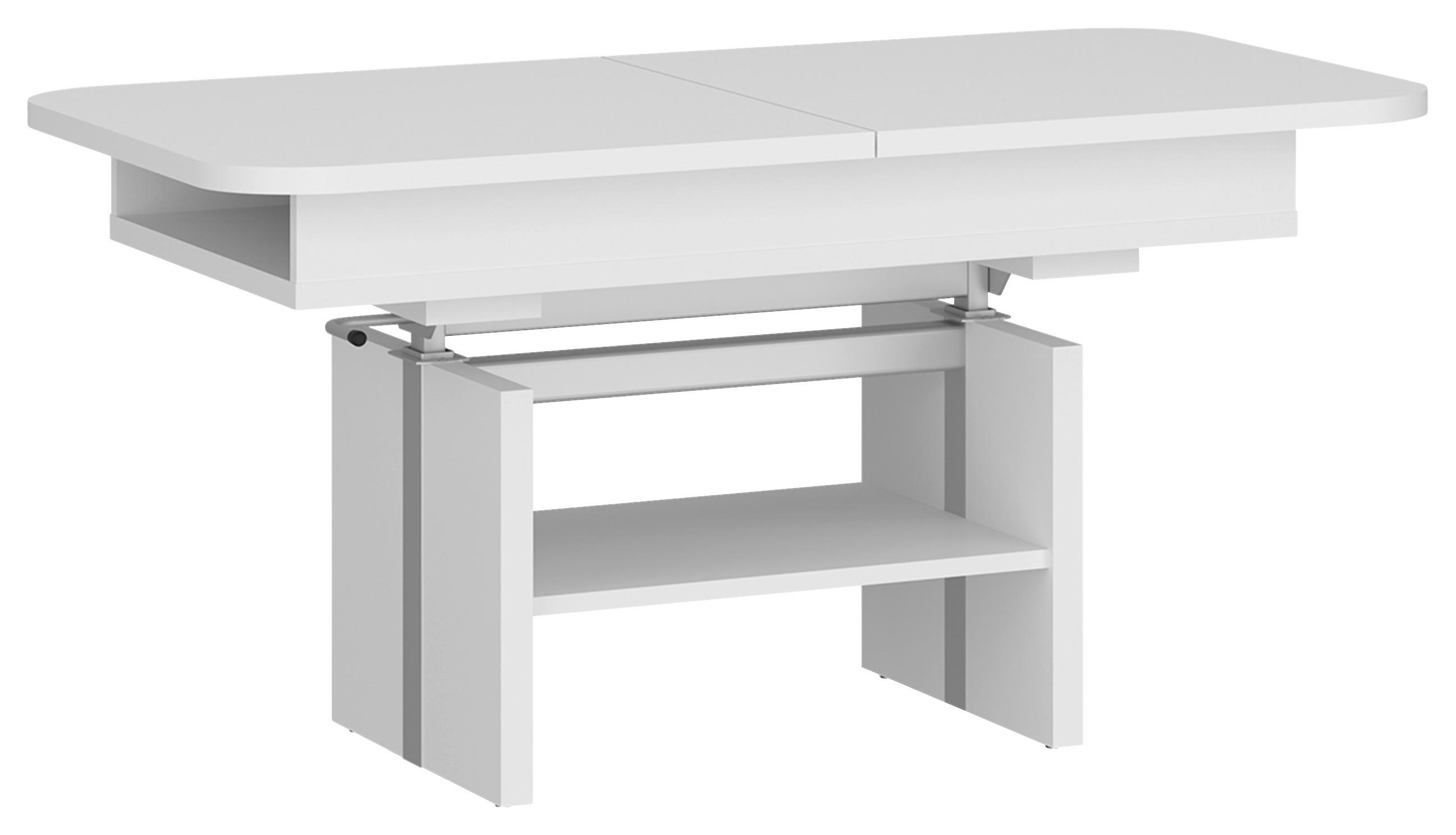 Couchtisch Cortado weiß, B: 110-150cm - Weiß, MODERN, Holzwerkstoff (110-150/56-72/65cm) - Modern Living