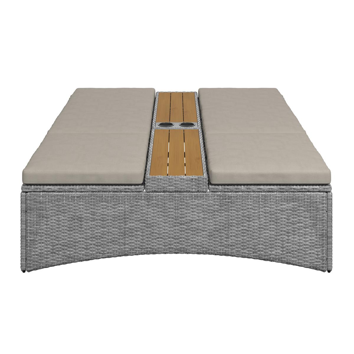 ZÁHRADNÉ LEŽADLO MONERO - sivá, Modern, kov/drevo (201cm) - Bessagi Garden