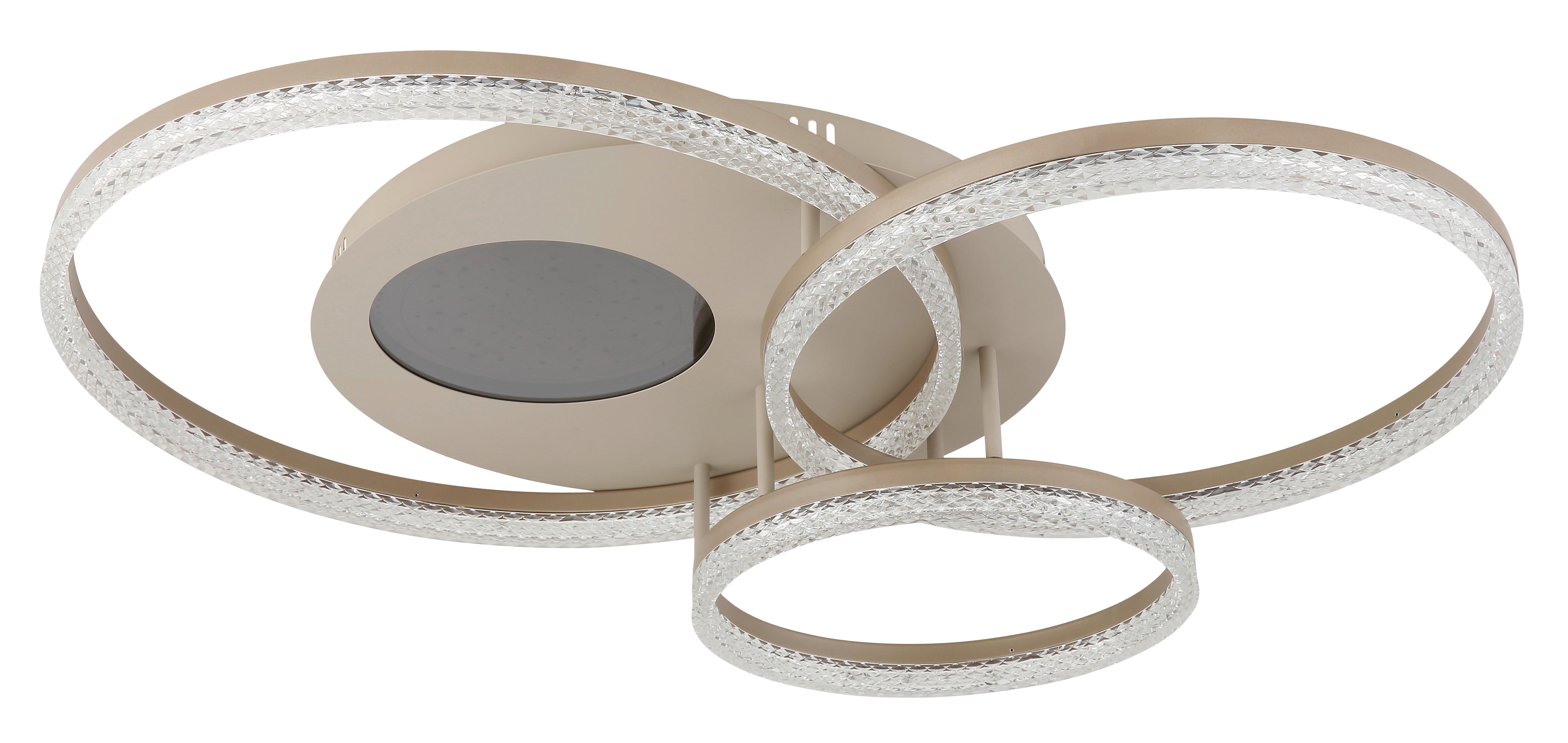 STROPNÉ LED SVIETIDLO SANFORD - číra/piesková, Design, kov/plast (78/60/14cm) - Globo