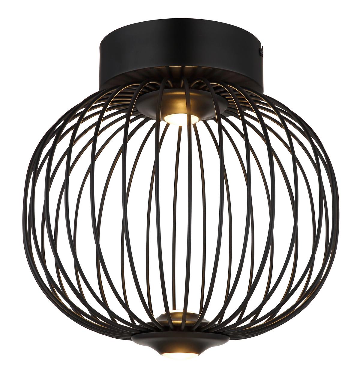 LED-Deckenleuchte 15652d - Schwarz, Basics, Kunststoff/Metall (30/30cm) - Globo