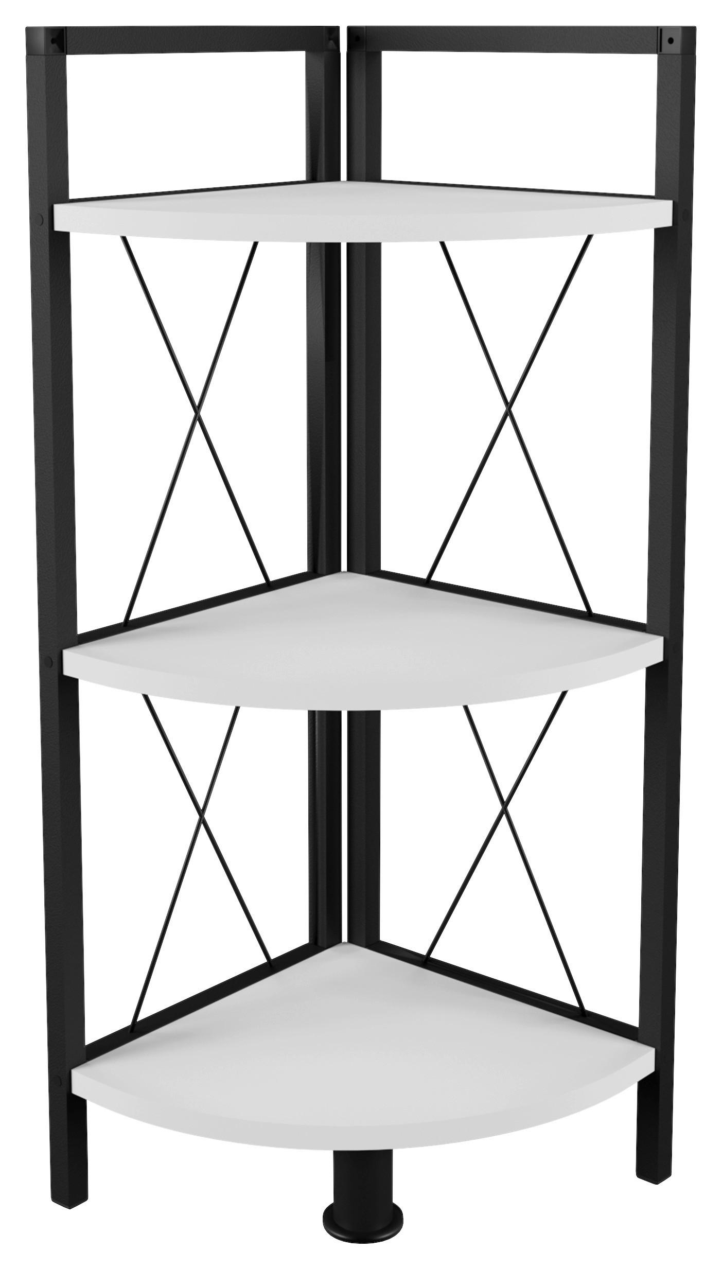 ROHOVÝ REGÁL INSASI 2 ECKREGAL - čierna/biela, Design, kov/kompozitné drevo (34/87/34cm) - MID.YOU